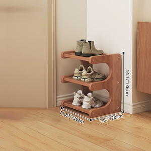 Bamboo Shoe Rack - Modern Minimalist Shoe Storage Organizer, 2-5 Tiers Shoe Storage