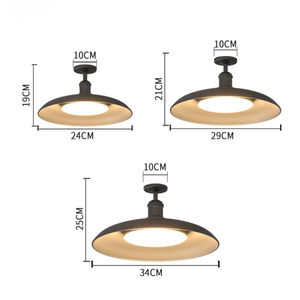 Outdoor Waterproof Ceiling Light IP65 | Black Round Semi Flush Mount Fixture for Patio Porch Lighting Outdoor Lighting