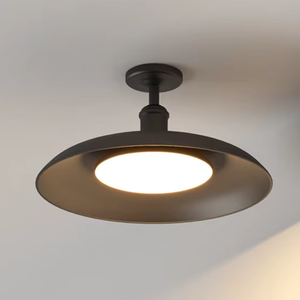 Outdoor Waterproof Ceiling Light IP65 | Black Round Semi Flush Mount Fixture for Patio Porch Lighting Outdoor Lighting