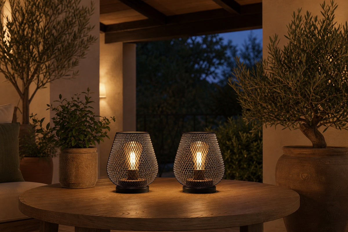 On a sheltered patio