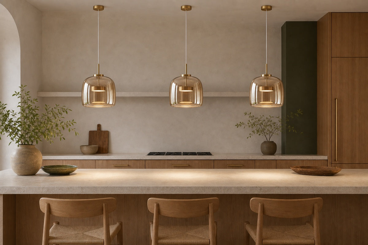 Above a kitchen island