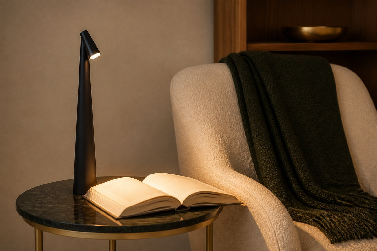 At a reading chair