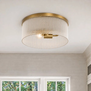 Vesper Ribbed Glass Flush Mount, 14 in