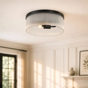 Vesper Ribbed Glass Flush Mount, 14 in