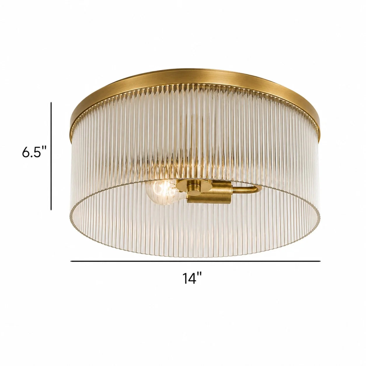Vesper Ribbed Glass Flush Mount, 14 in