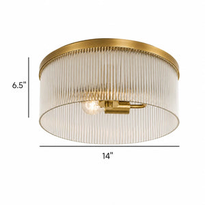 Vesper Ribbed Glass Flush Mount, 14 in