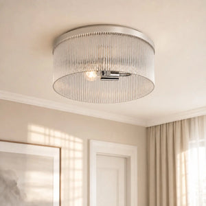 Vesper Ribbed Glass Flush Mount, 14 in