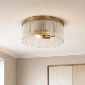 Vesper Ribbed Glass Flush Mount, 14 in