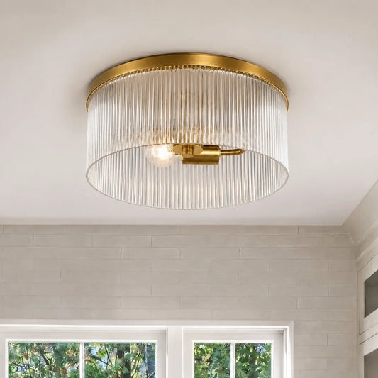 Vesper Ribbed Glass Flush Mount, 14 in