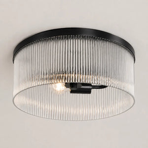 Vesper Ribbed Glass Flush Mount, 14 in