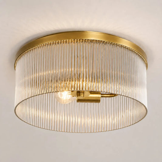 Vesper Ribbed Glass Flush Mount, 14 in