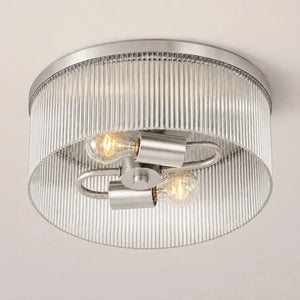 Vesper Ribbed Glass Flush Mount, 14 in