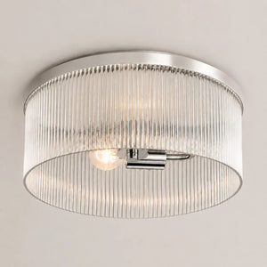 Vesper Ribbed Glass Flush Mount, 14 in