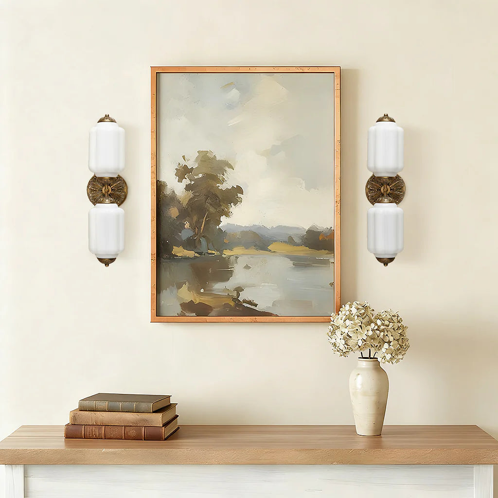 Eloise 2-Light Milk Glass Vanity Light