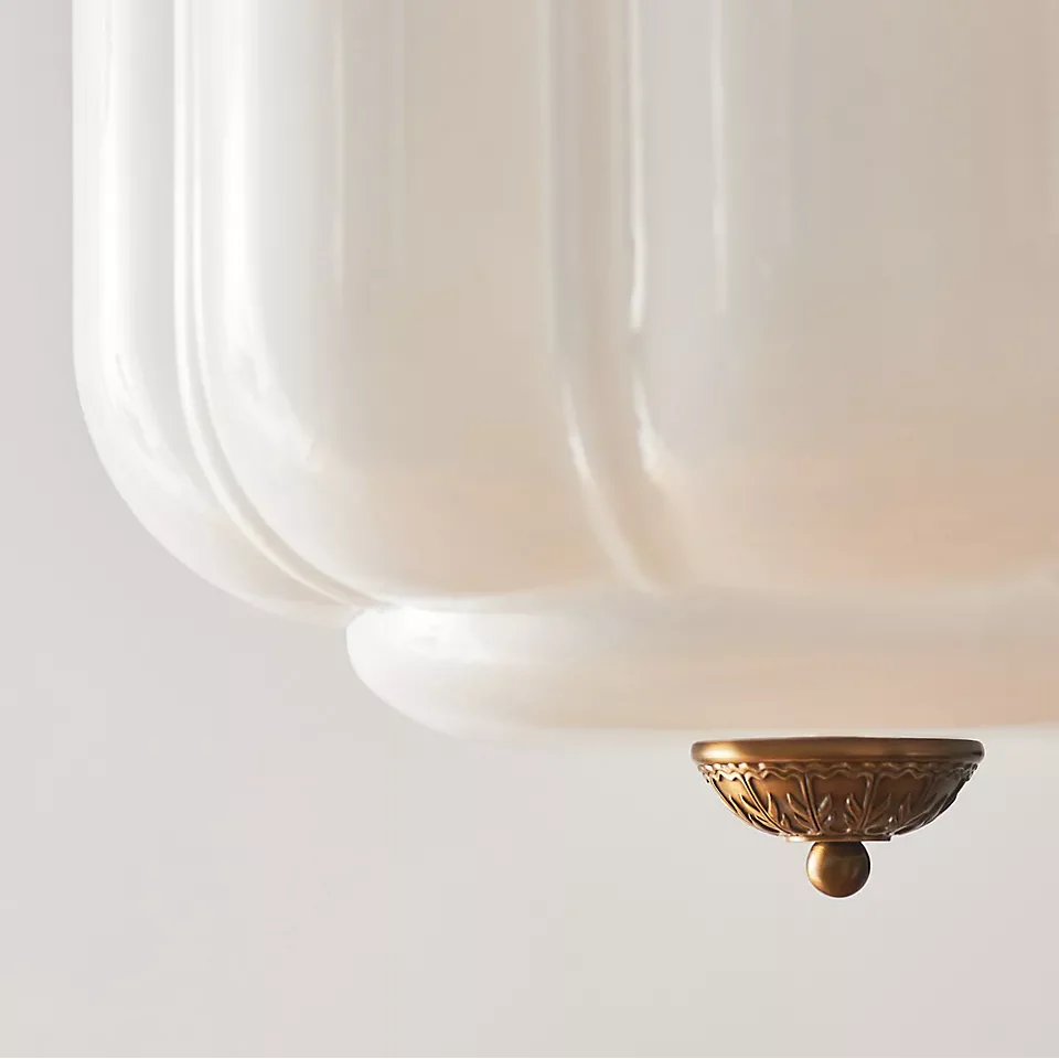 Lumi Vintage Milk Glass Eloise Pendant Light, 1-Light