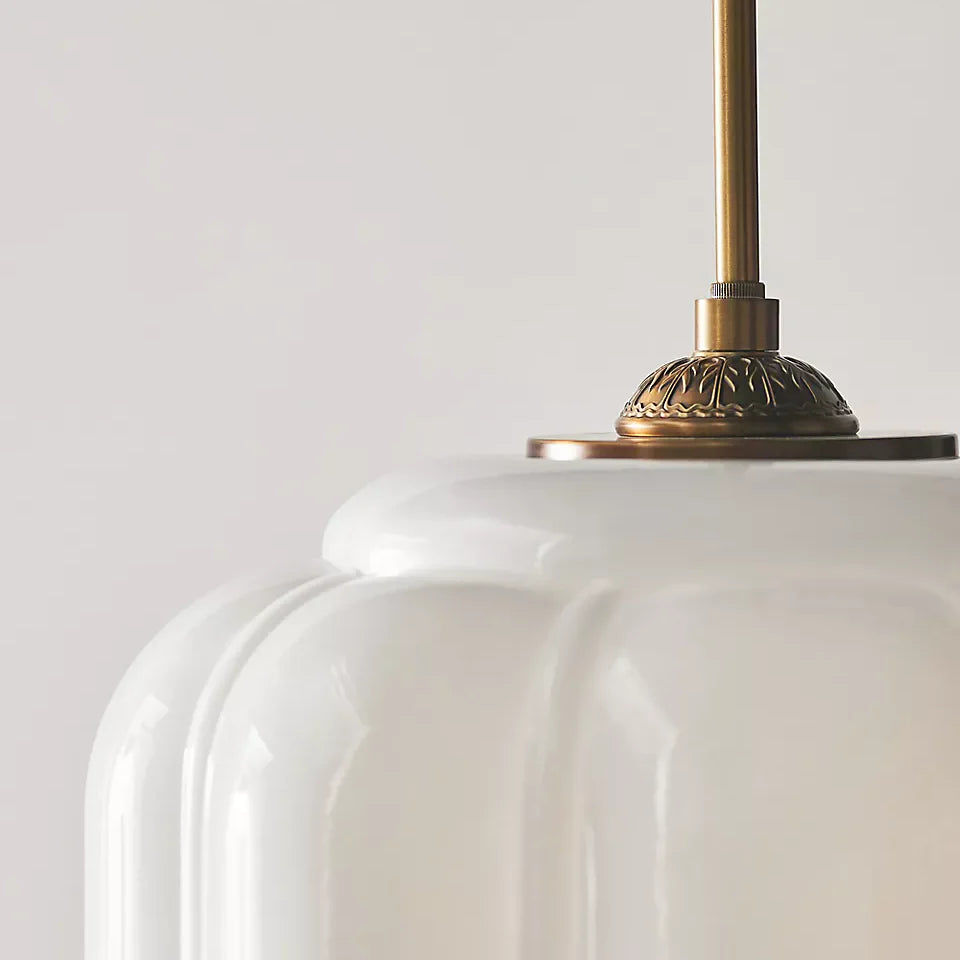 Lumi Vintage Milk Glass Eloise Pendant Light, 1-Light