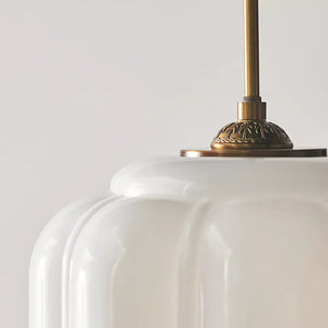 Lumi Vintage Milk Glass Eloise Pendant Light, 1-Light