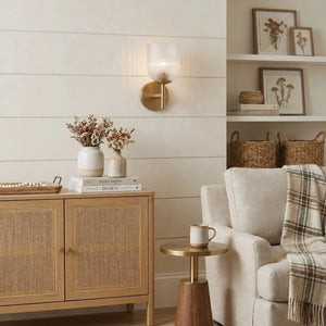 Vireo Ribbed Glass Wall Sconce, 1 to 3 Light