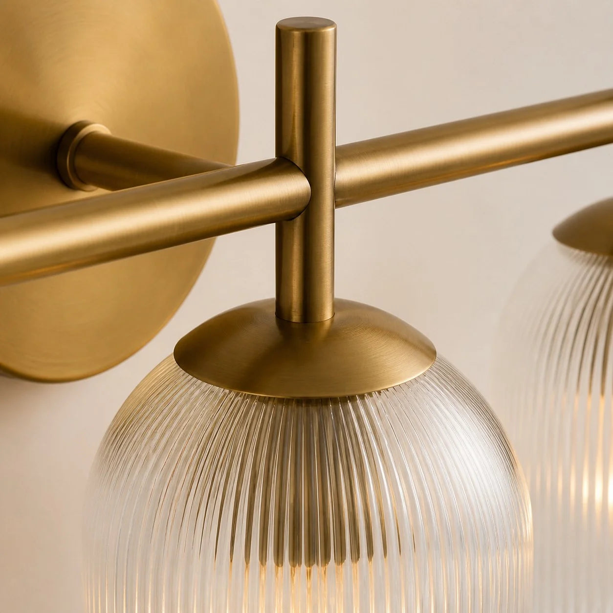 Vireo Ribbed Glass Wall Sconce, 1 to 3 Light