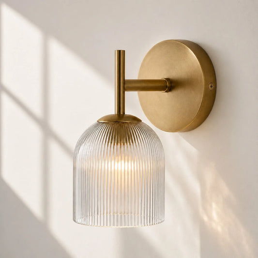 Vireo Ribbed Glass Wall Sconce, 1 to 3 Light