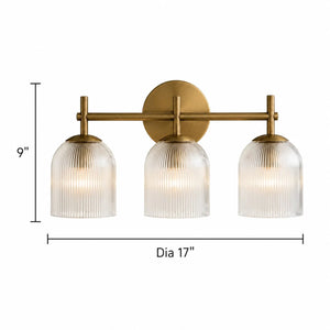 Vireo Ribbed Glass Wall Sconce, 1 to 3 Light
