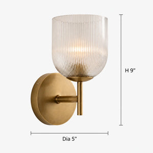 Vireo Ribbed Glass Wall Sconce, 1 to 3 Light