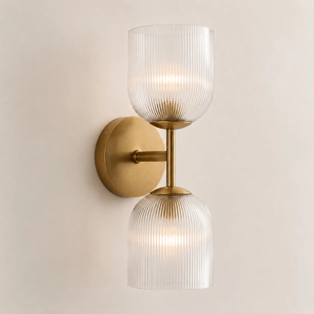 Vireo Ribbed Glass Wall Sconce, 1 to 3 Light