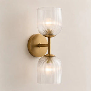 Vireo Ribbed Glass Wall Sconce, 1 to 3 Light