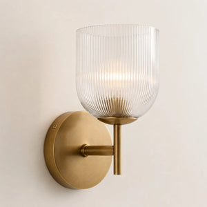 Vireo Ribbed Glass Wall Sconce, 1 to 3 Light