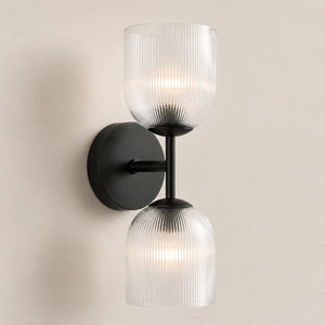 Vireo Ribbed Glass Wall Sconce, 1 to 3 Light