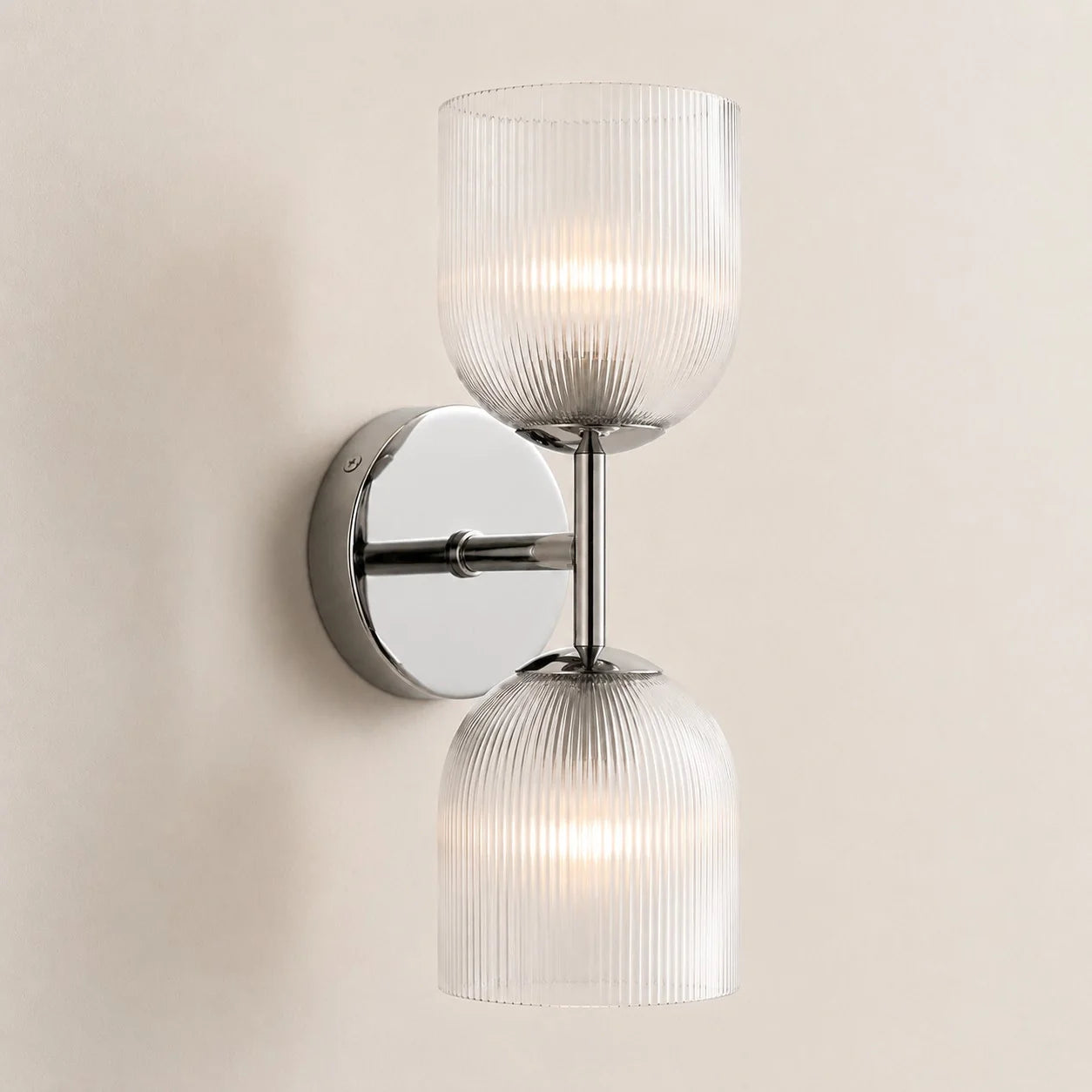 Vireo Ribbed Glass Wall Sconce, 1 to 3 Light