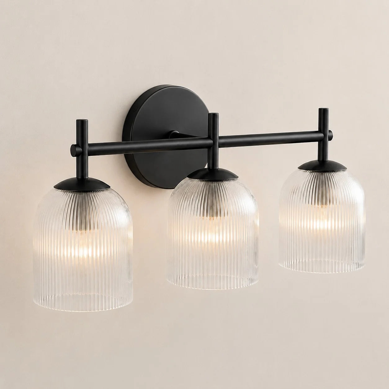Vireo Ribbed Glass Wall Sconce, 1 to 3 Light