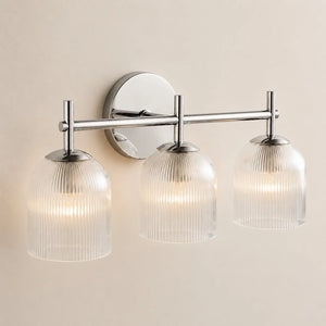 Vireo Ribbed Glass Wall Sconce, 1 to 3 Light