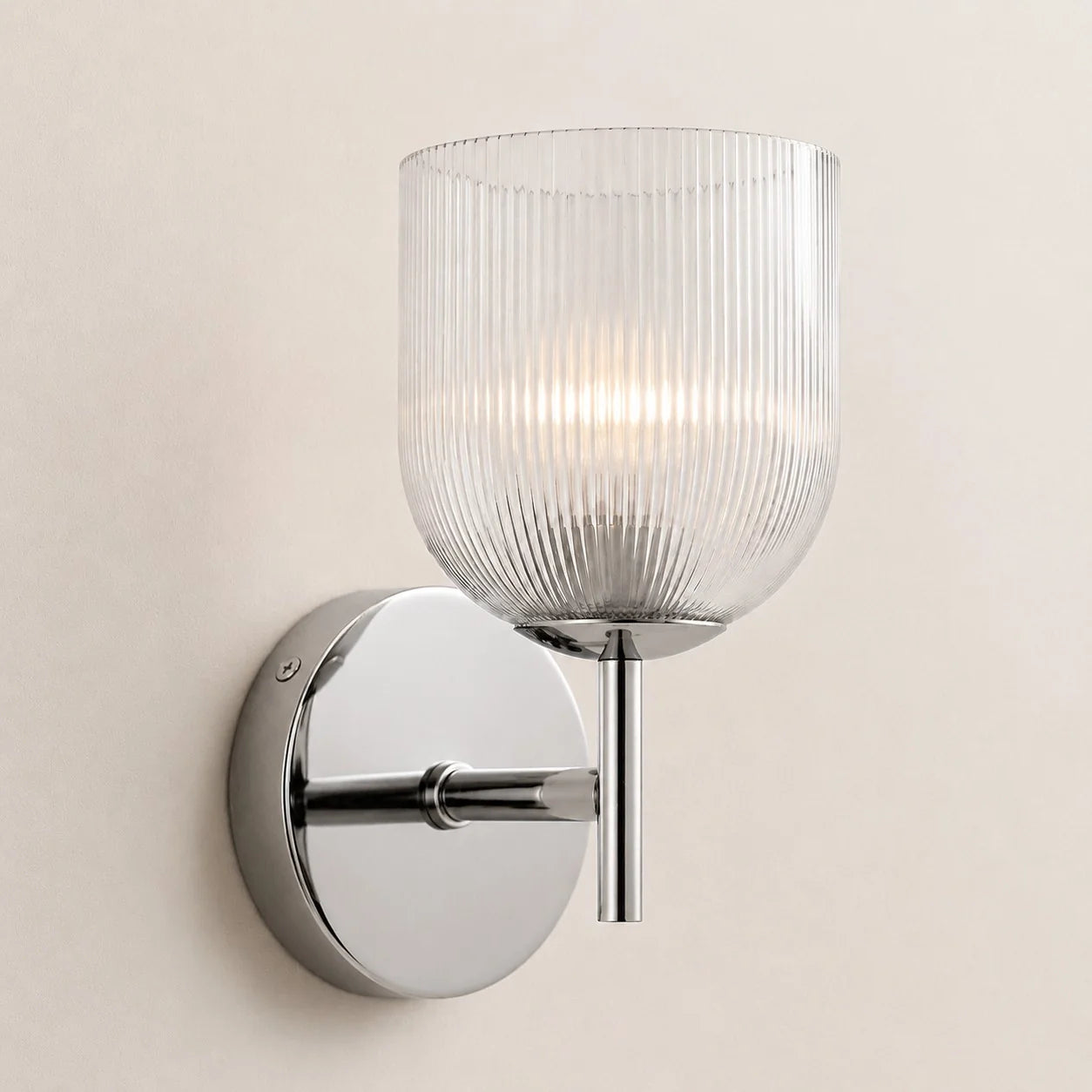 Vireo Ribbed Glass Wall Sconce, 1 to 3 Light