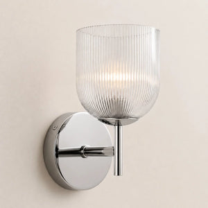 Vireo Ribbed Glass Wall Sconce, 1 to 3 Light