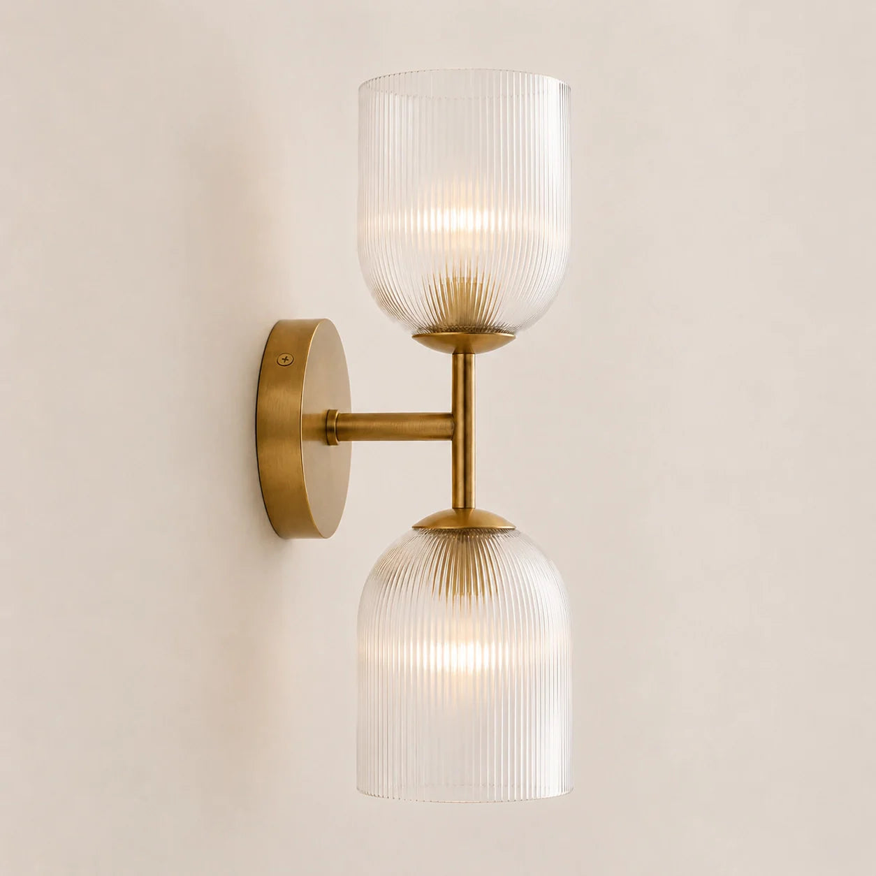 Vireo Ribbed Glass Wall Sconce, 1 to 3 Light