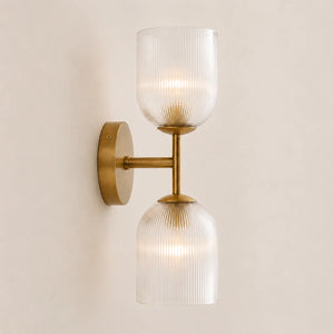 Vireo Ribbed Glass Wall Sconce, 1 to 3 Light