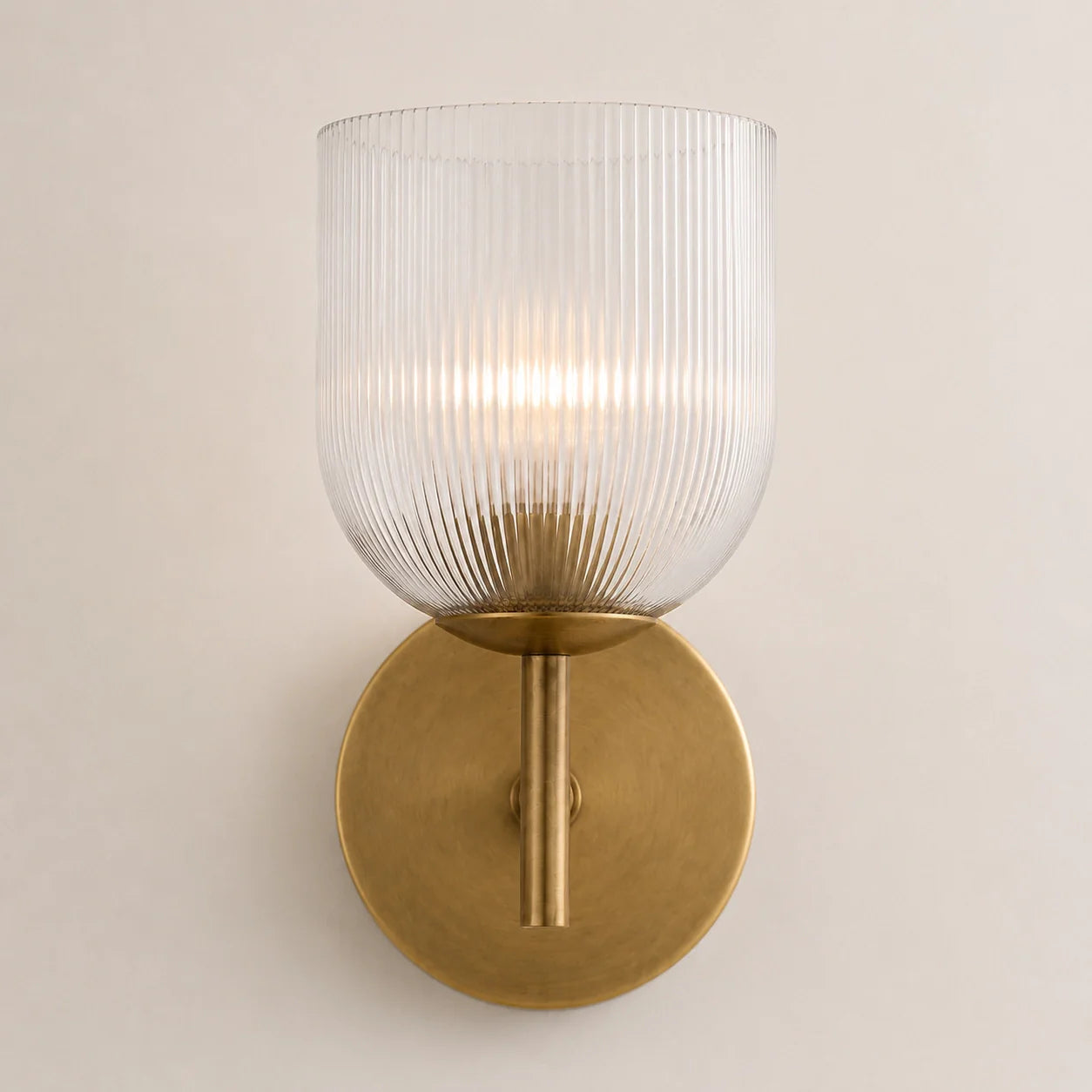 Vireo Ribbed Glass Wall Sconce, 1 to 3 Light