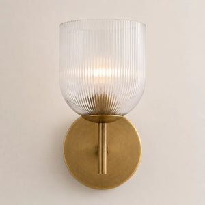 Vireo Ribbed Glass Wall Sconce, 1 to 3 Light