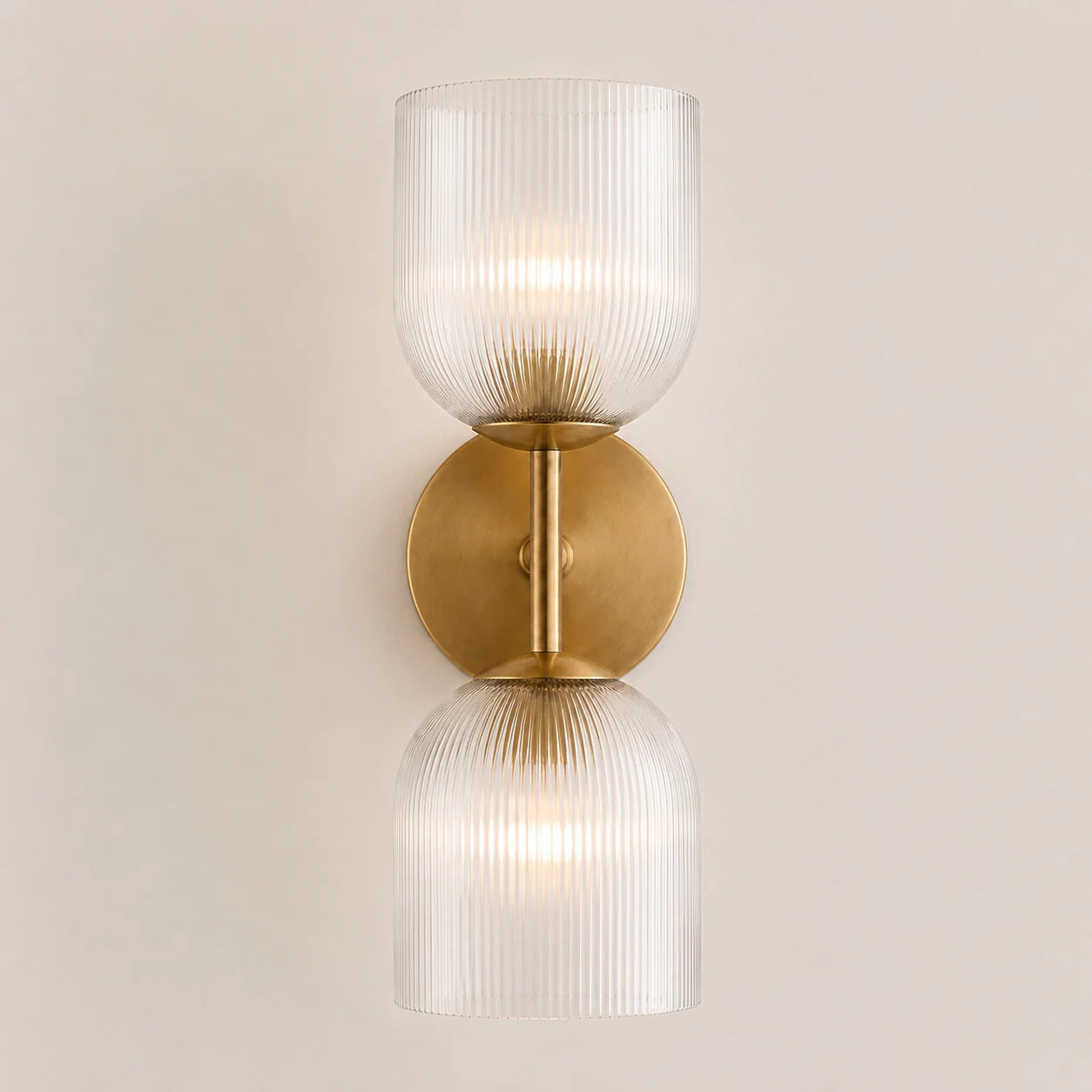 Vireo Ribbed Glass Wall Sconce, 1 to 3 Light