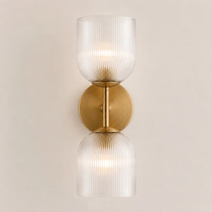 Vireo Ribbed Glass Wall Sconce, 1 to 3 Light