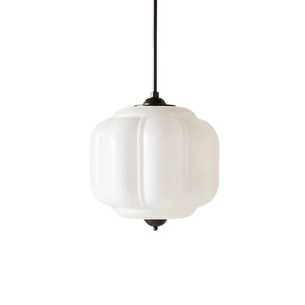 Lumi Vintage Milk Glass Eloise Pendant Light, 1-Light