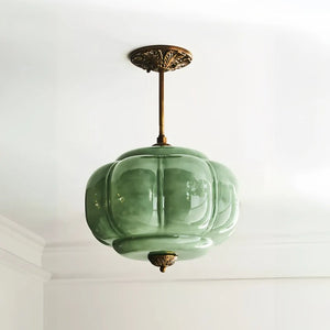 Lumi Ribbed Glass Pumpkin Pendant