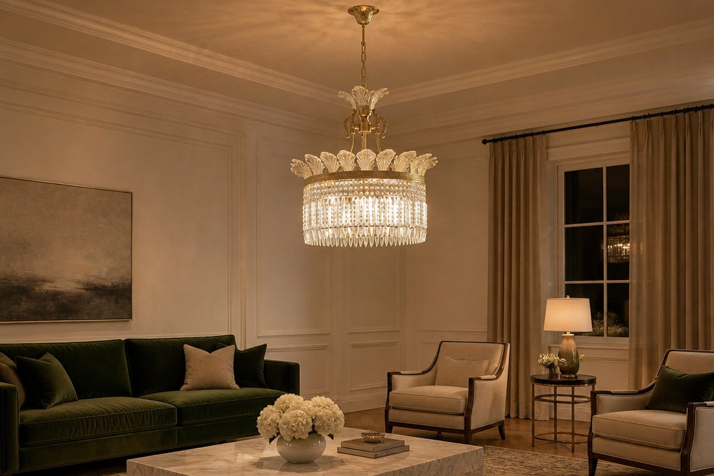 In a formal living room