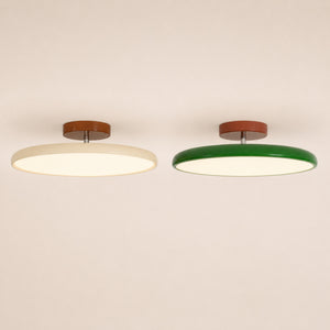 Drift Adjustable Ceiling Lamp — Cream and Sage Green side by side