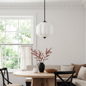 Lumi Vintage Milk Glass Eloise Pendant Light, 1-Light