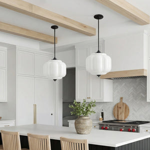 Lumi Vintage Milk Glass Eloise Pendant Light, 1-Light