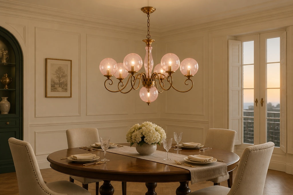 Over a dining table