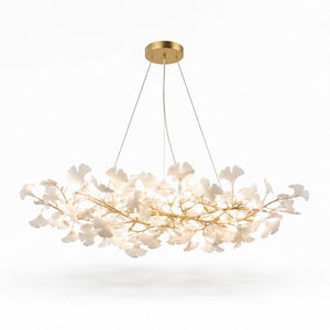 Horizon Bloom Gingko Chandelier — 23.6 in, gold branches