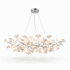 Horizon Bloom Gingko Chandelier — 23.6 in, nickel branches
